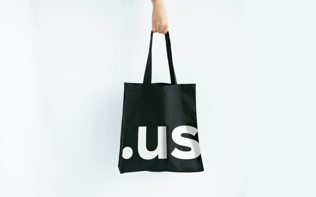 Reusable bag, Black with white writing,